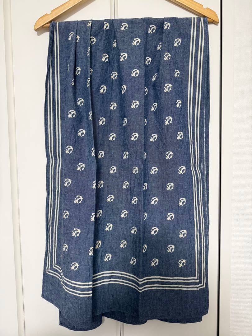 ダブルアールエル(RRL)　大判スカーフ　⚓️柄