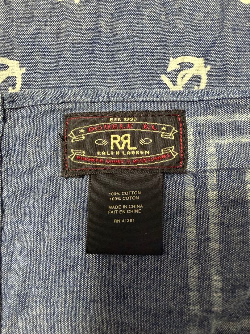 ダブルアールエル(RRL)　大判スカーフ　⚓️柄