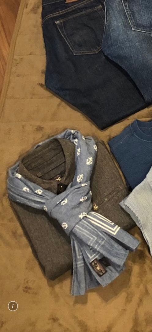 ダブルアールエル(RRL)　大判スカーフ　⚓️柄