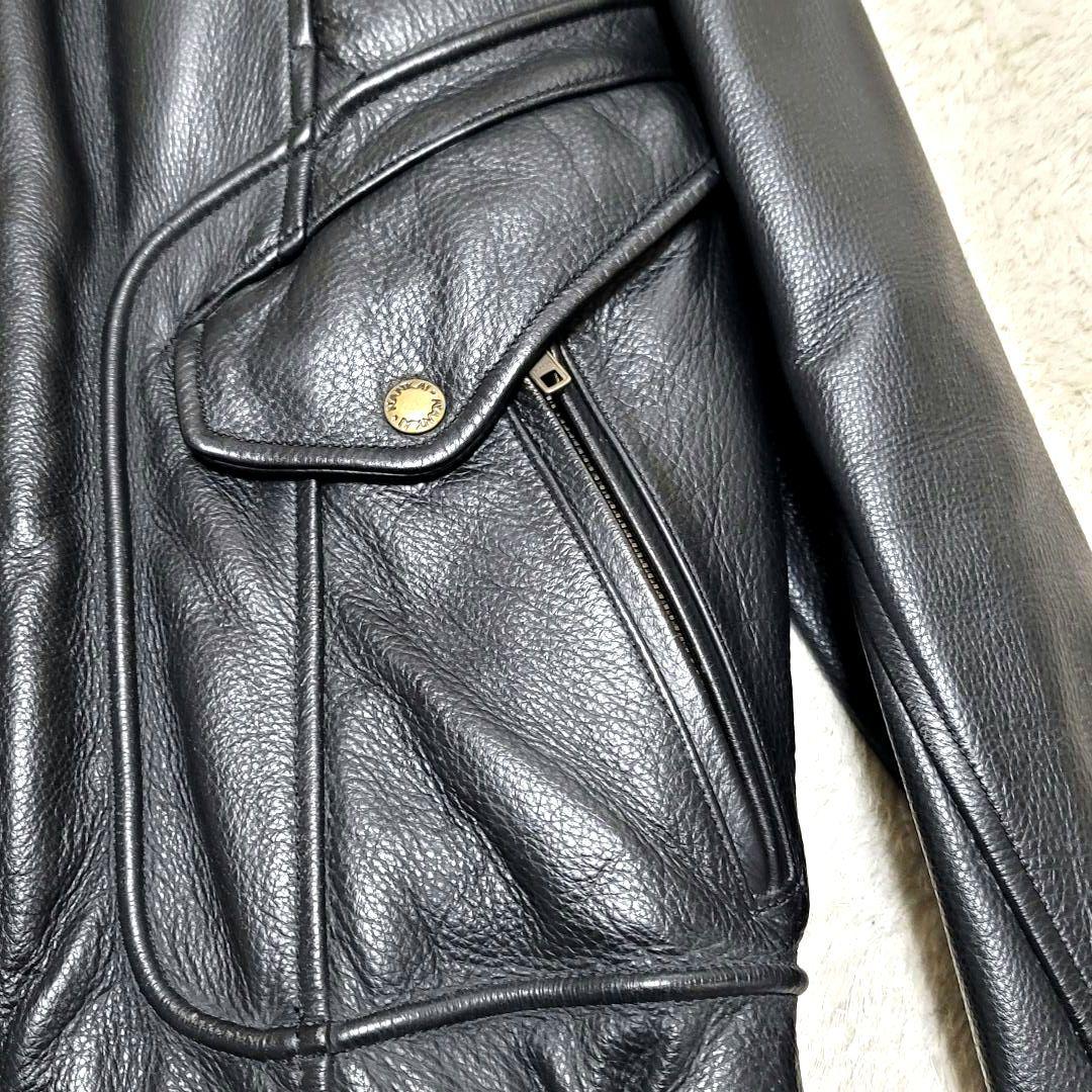 NANKAI シングル レザー ライダースジャケット 取り外し可能ライナー付き