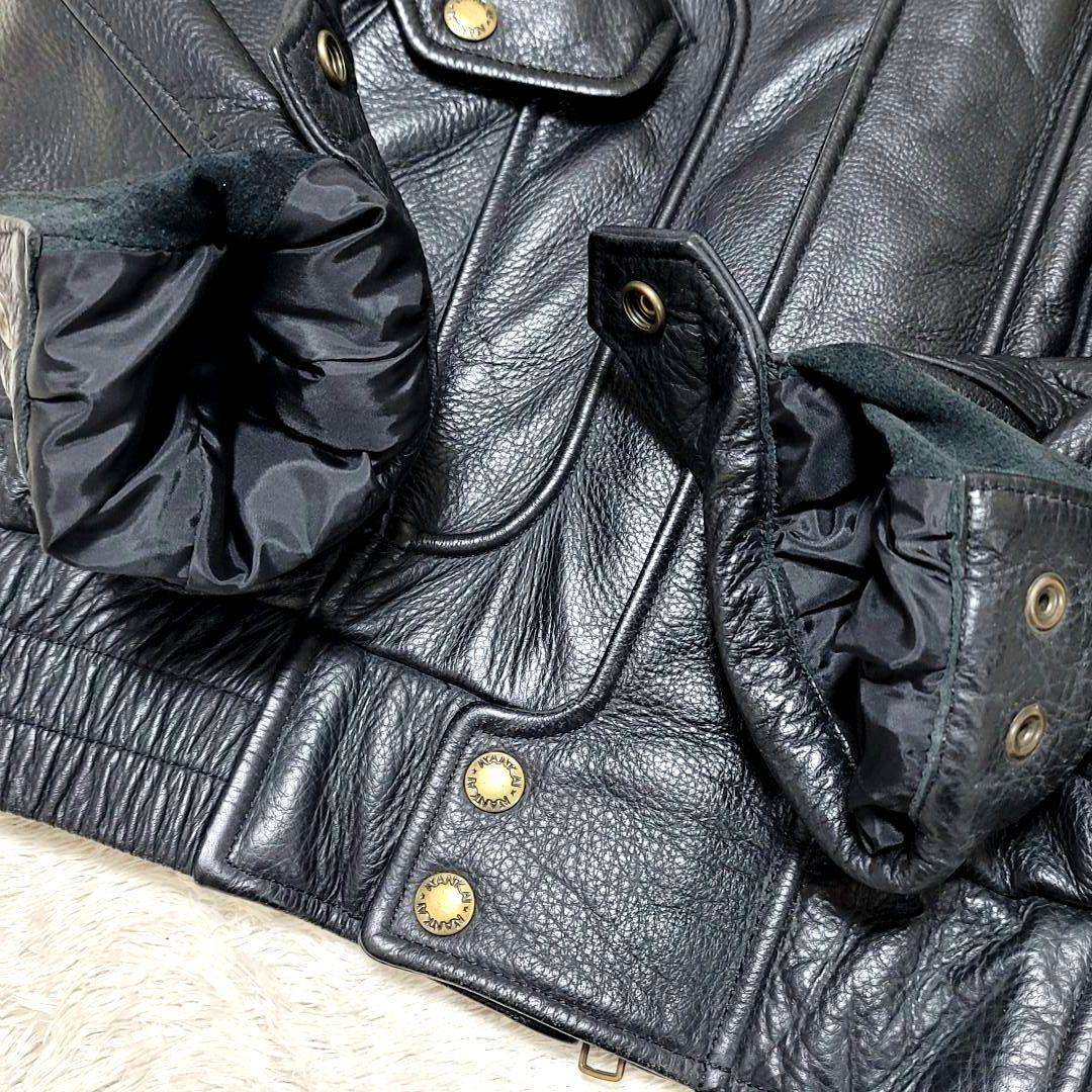 NANKAI シングル レザー ライダースジャケット 取り外し可能ライナー付き