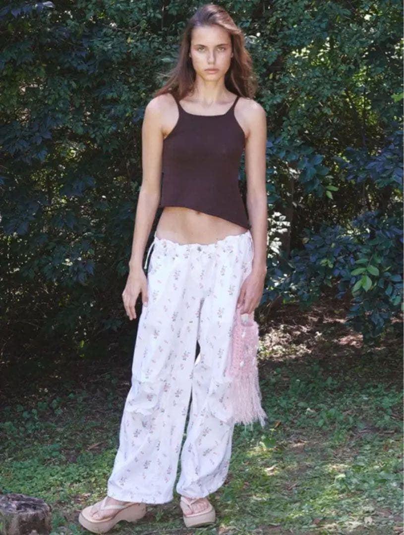 OPENYY 花柄パラシュートパンツ