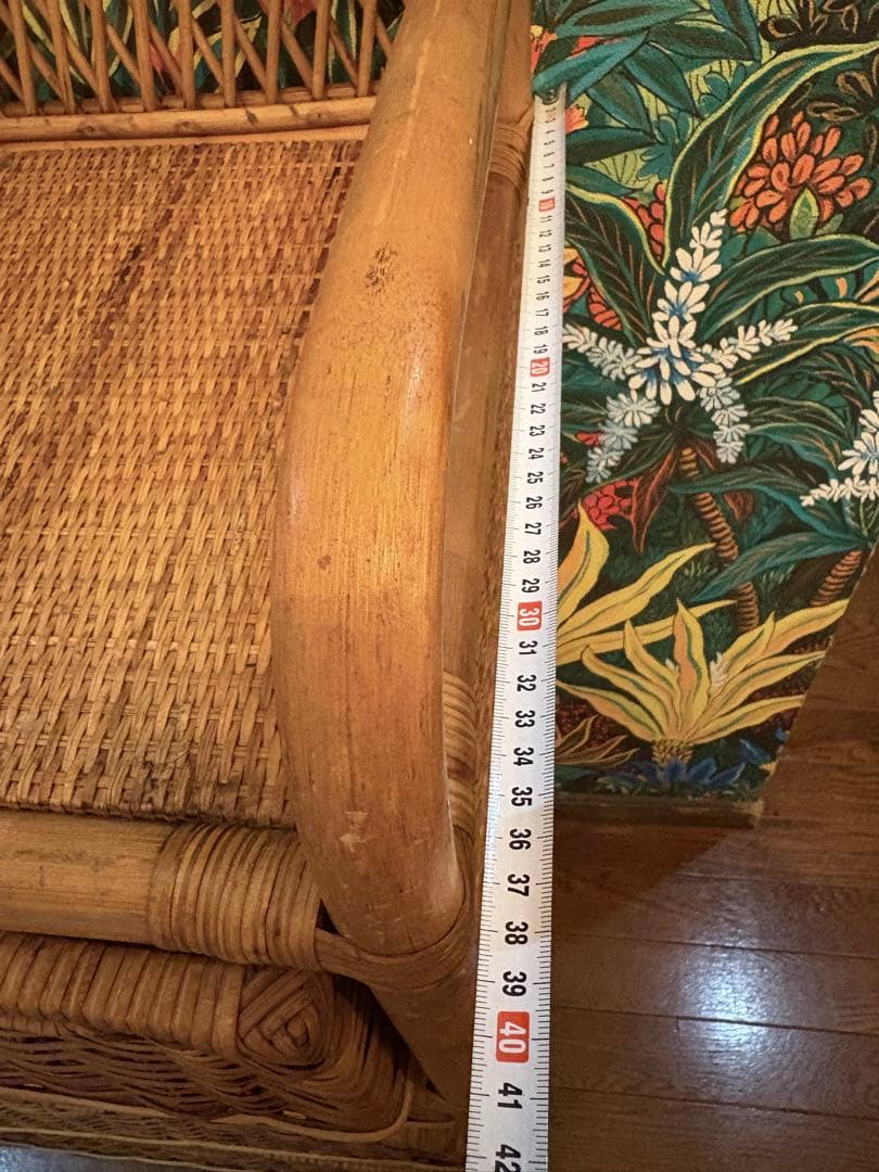 美品■昭和レトロ ラタン 4段　チェスト箪笥 コイズミ