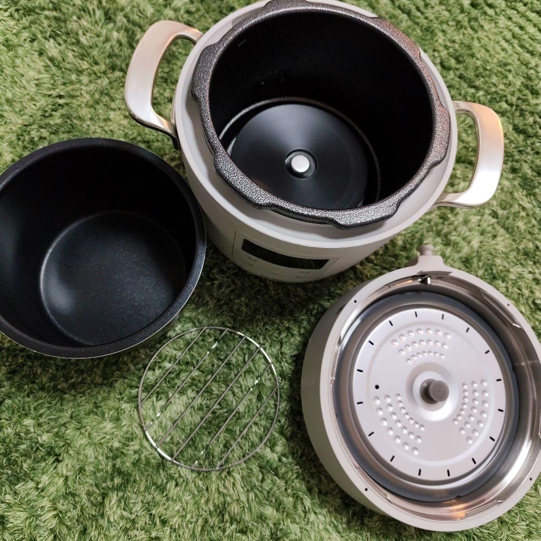 【未使用】Re:De 電気圧力鍋 デジタル操作　ベージュ　2L