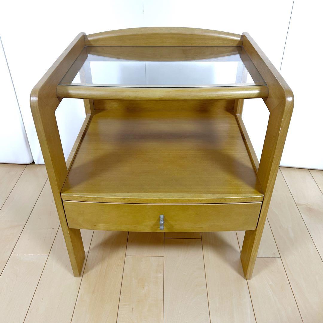 希少　カリモク　ナイトテーブル　サイドテーブル　karimokuオールドカリモク