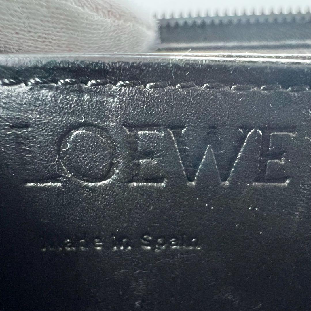 【美品】LOEWE　ケース　パズル　アナグラム　レザー　ラウンドジップ　青