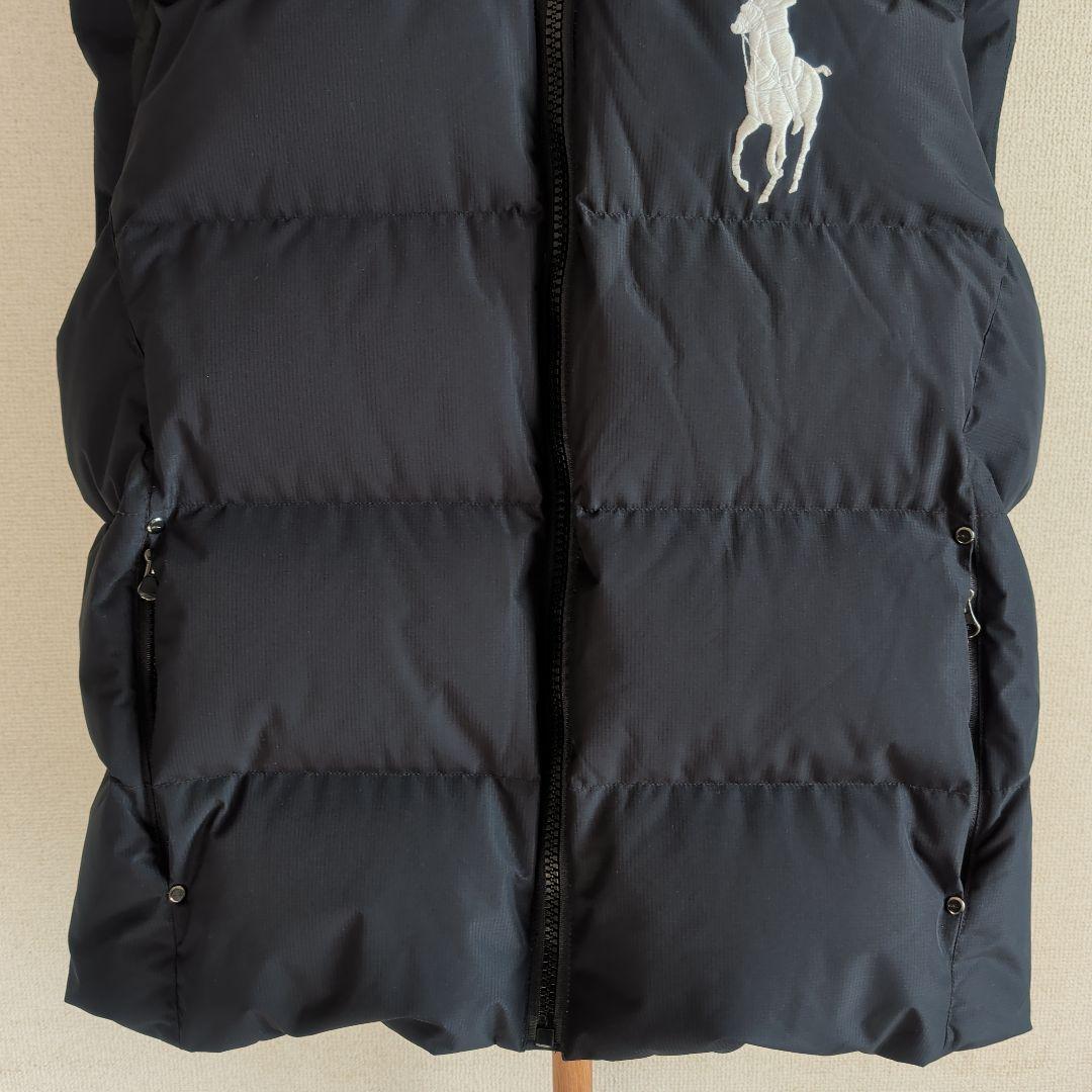 極美品 ポロラルフローレン 現行 ダウンベスト ビッグポニー 2way 黒 L