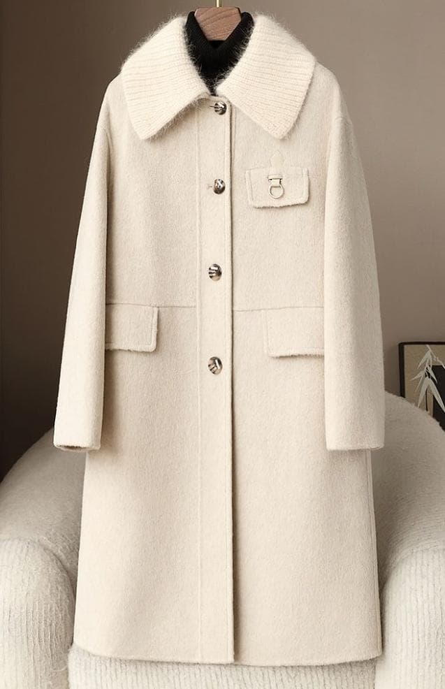 新品☆優しい雰囲気のカシミヤ混ウール ロングコート レディースロングコート