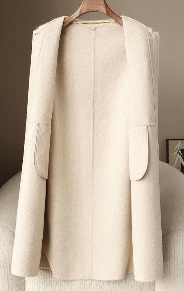 新品☆優しい雰囲気のカシミヤ混ウール ロングコート レディースロングコート