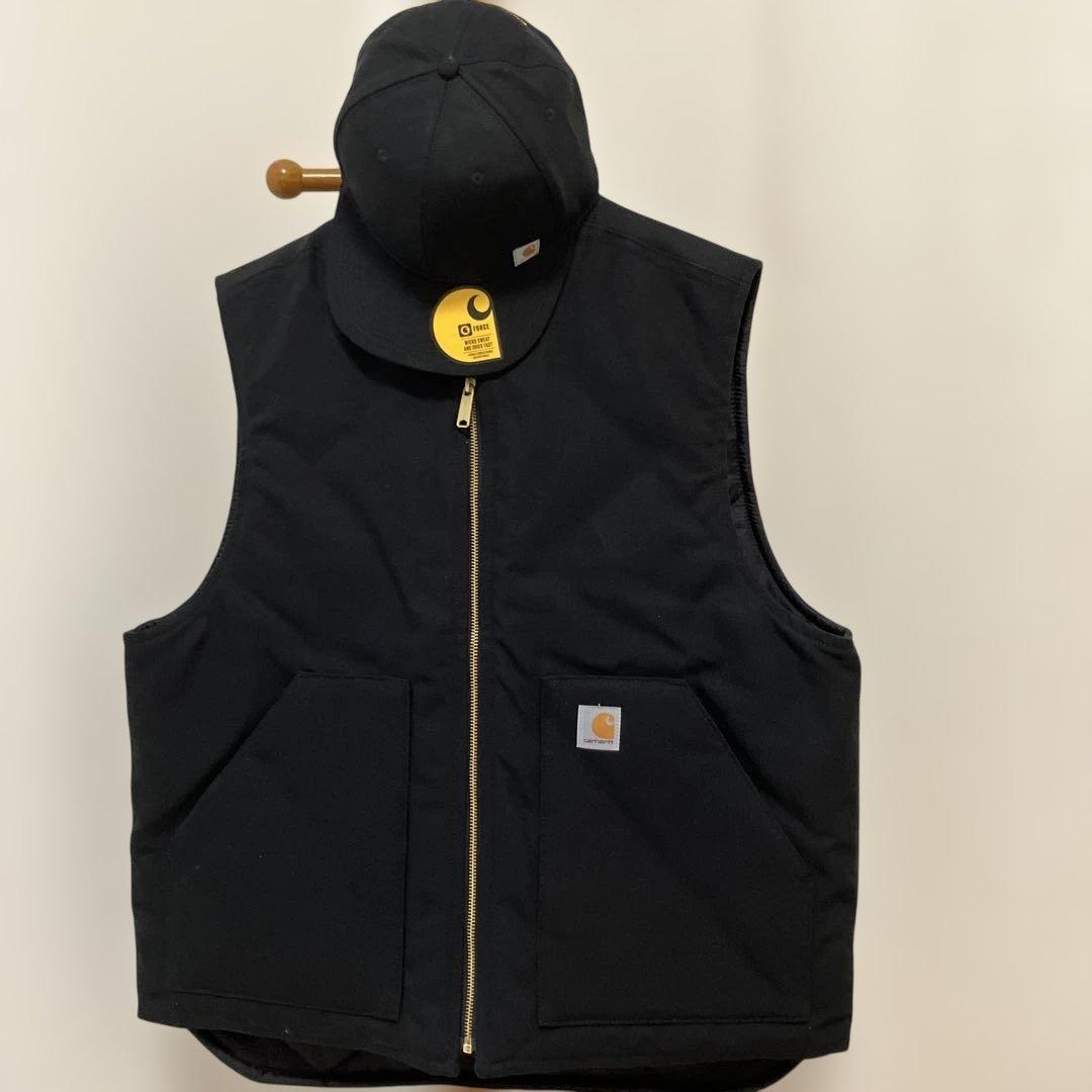 美品　Carhartt V01ダックベストLと Ashland Capのセット
