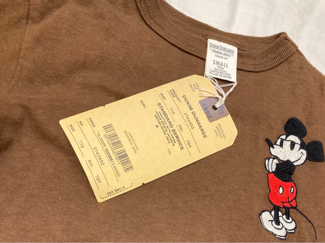 デニムダンガリーmickey Tシャツ　110㎝