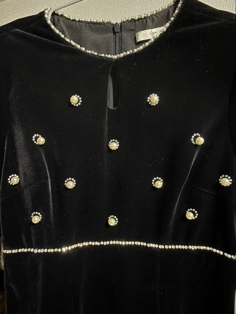 ベロアスリットマーメイドシルエットワンピース　結婚式　二次会　オケージョンドレス