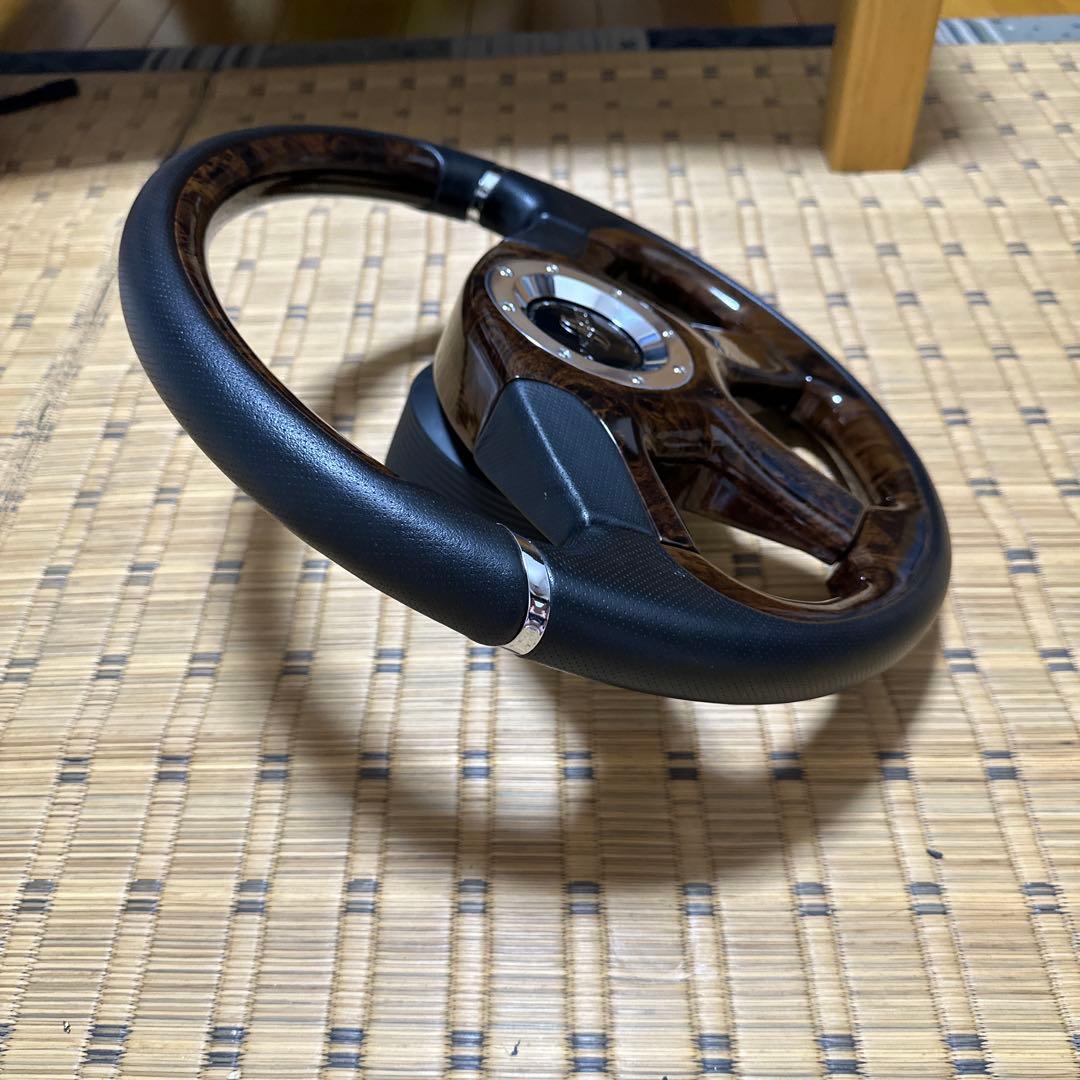 ファブレス ステアリングホイール ウッド調