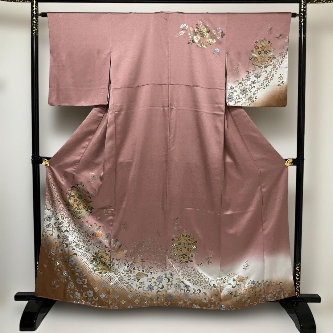 「1月展」 No.2712 正絹作家物金銀彩訪問着　落款　美品