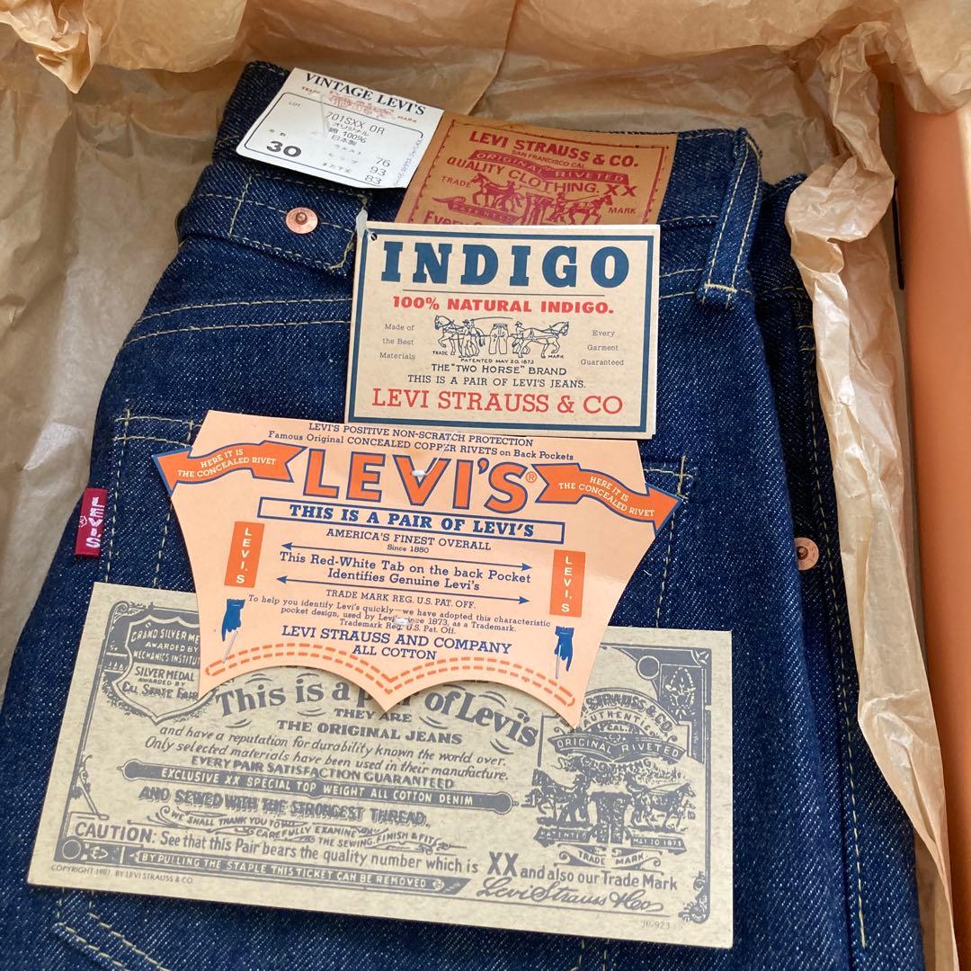 ヴィンテージ LEVI'S 100%ナチュラルインディゴ 30
