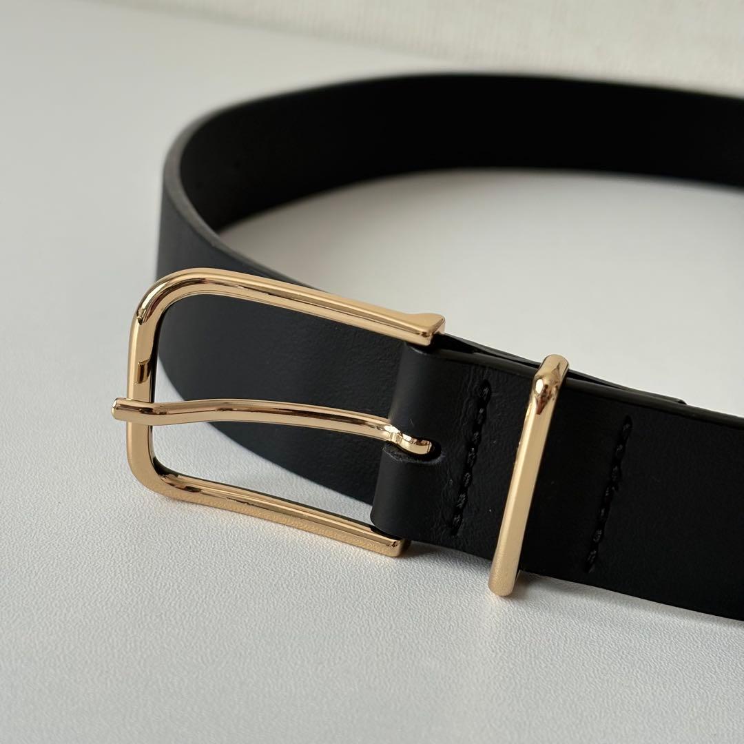 LEFIJE レフィエ　Tresor 75 黒　ブラック　カウレザーベルト　本革