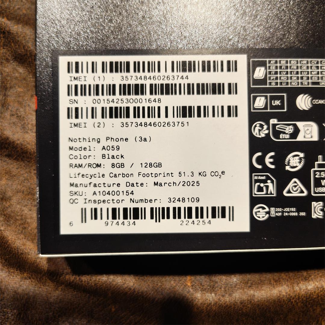 Nothing Phone (3a) ブラック 8GB/128GB 未開封 新品