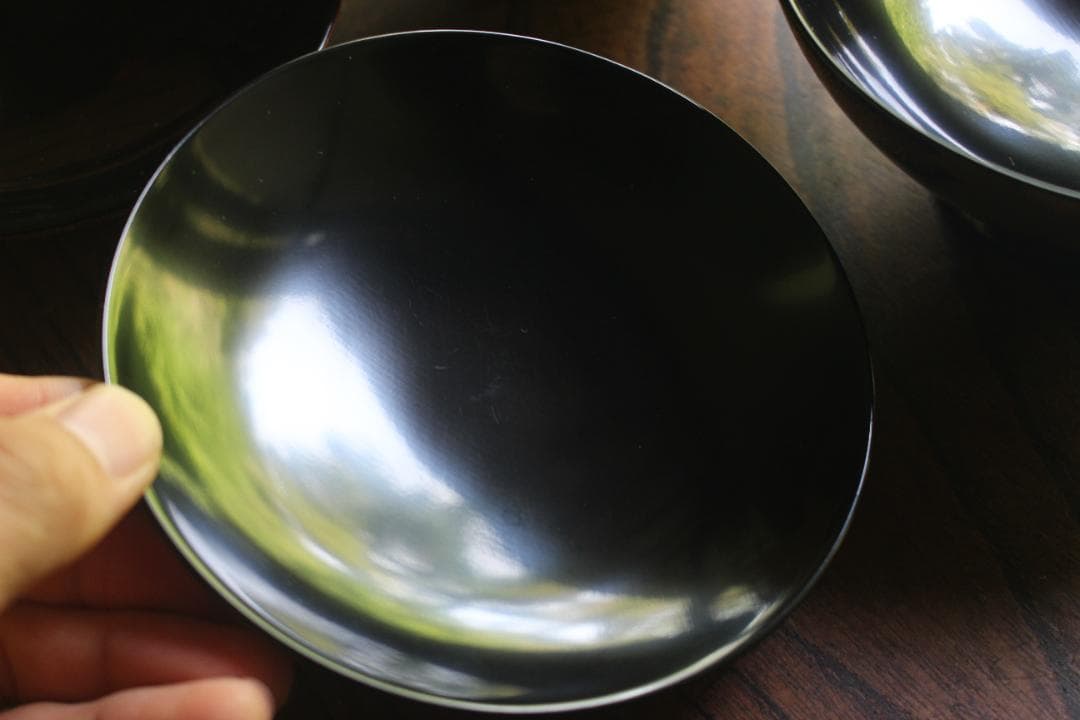 デッドストック！上質黒漆に極上菊詰沈金蒔絵のお椀2点（検輪島塗蒔絵椀雑煮椀