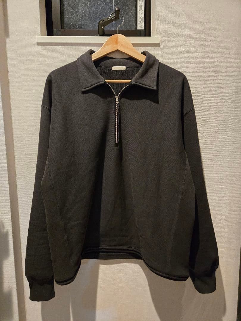 ULTERIOR シルキーテリー ハーフジップスウェット