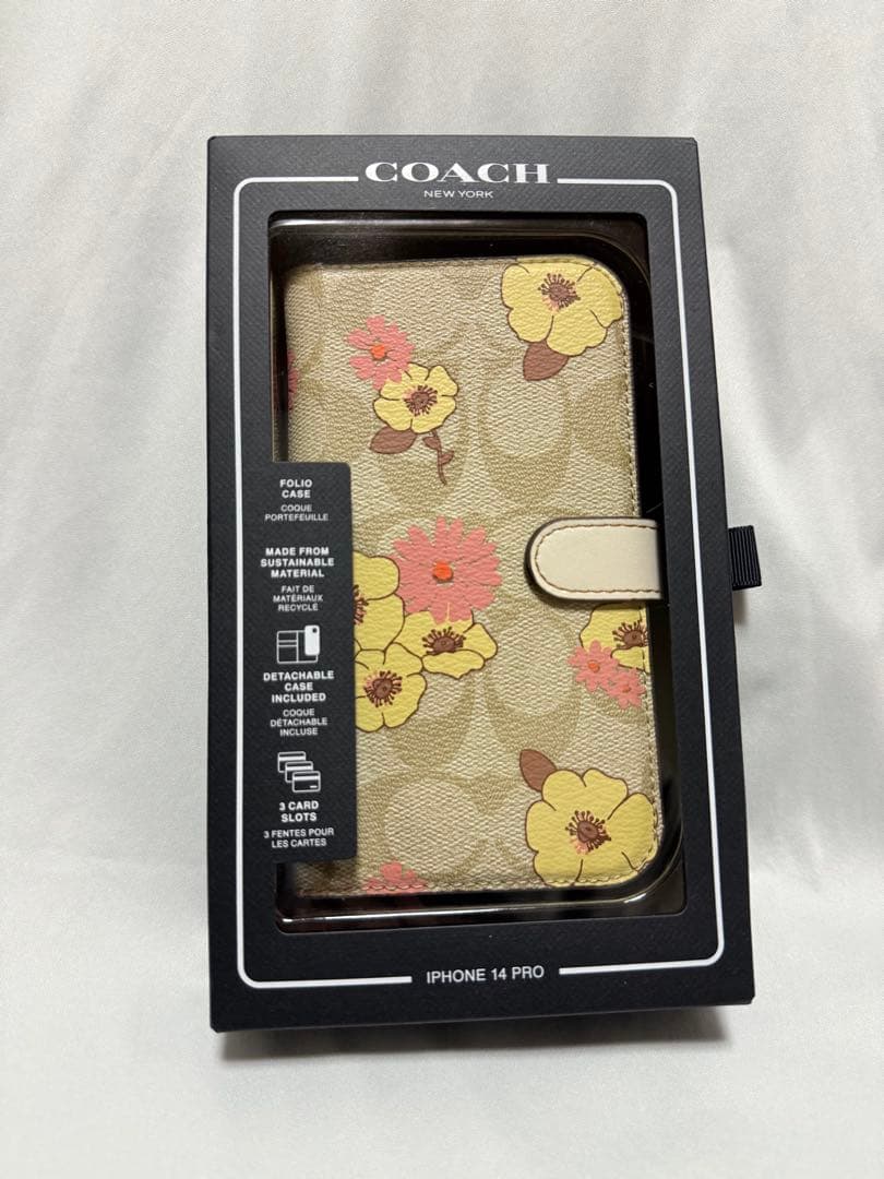 COACH iPhone 14 Pro 手帳型ケース 花柄
