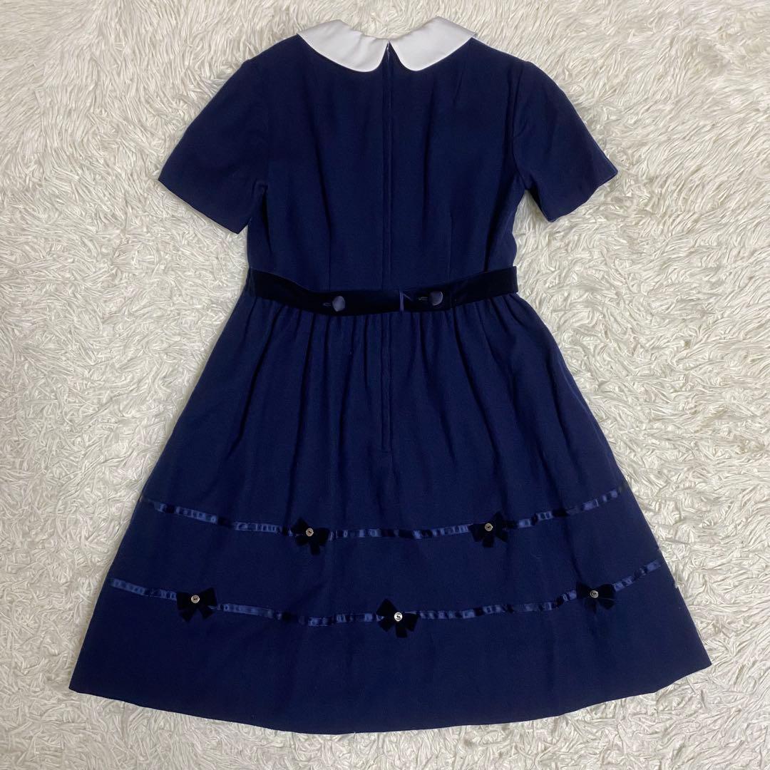 【美品】ファミリア フォーマルセットアップ　ボレロ＋ワンピース　140cm 紺