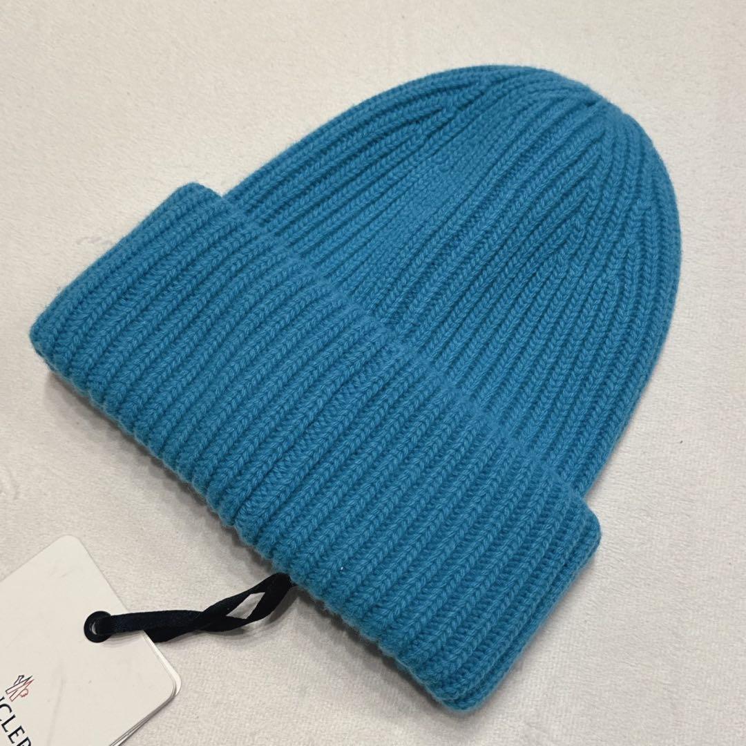 【新品】MONCLER ニット帽 ロゴパッチ ユニセックス リブ