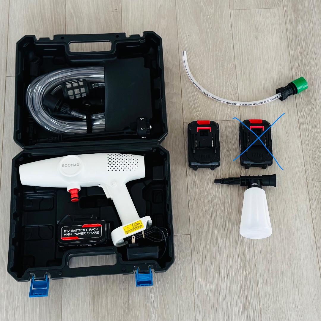 【美品】BOOMAX 高圧洗浄機 バッテリー2個付き フルセット