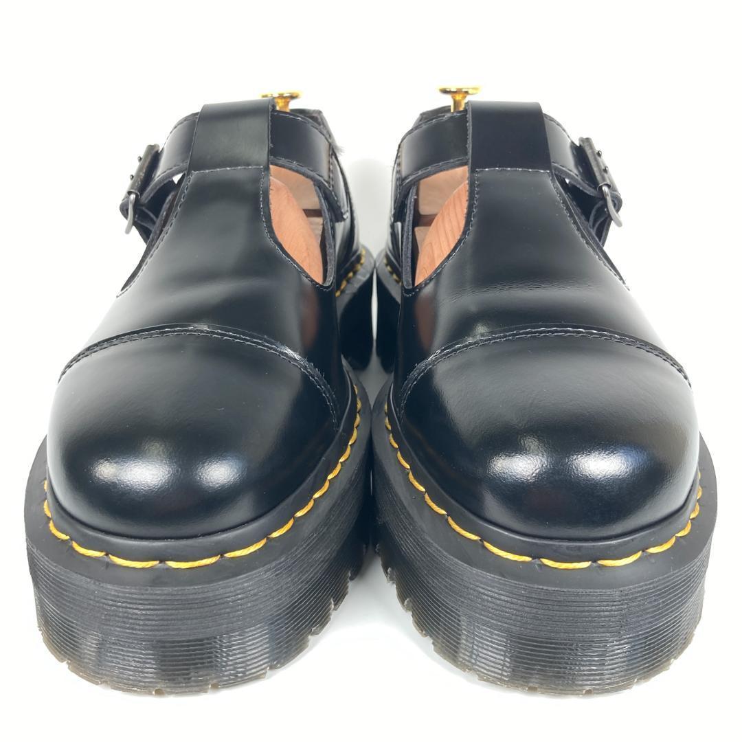 ドクターマーチン　BETHAN　超厚底キャップトゥストラップベルトレザーシューズ
