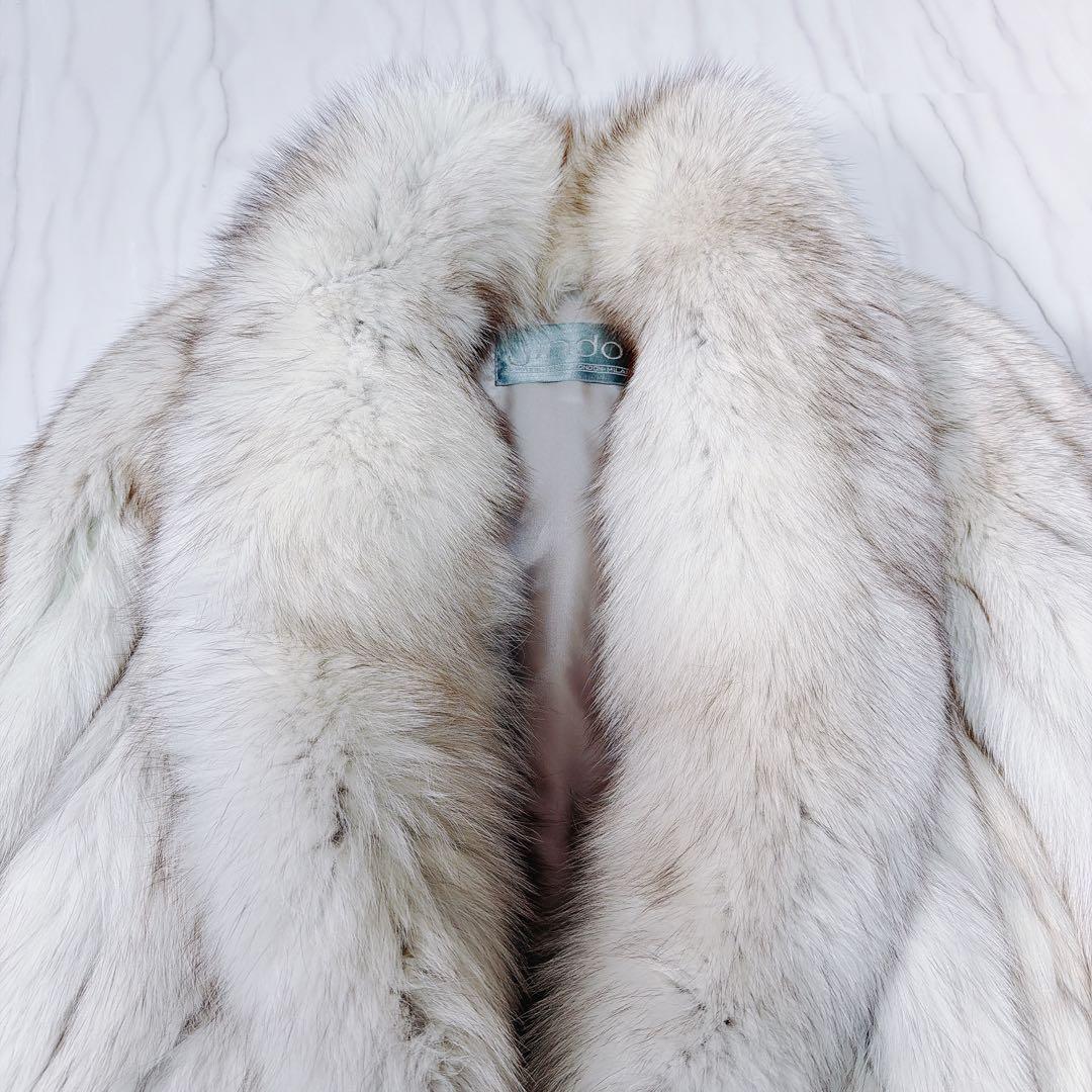 SAGA FOX 銀サガ フォックス 毛皮ファーコート ショールカラー 肉厚 M