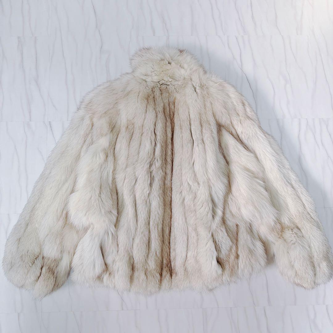 SAGA FOX 銀サガ フォックス 毛皮ファーコート ショールカラー 肉厚 M