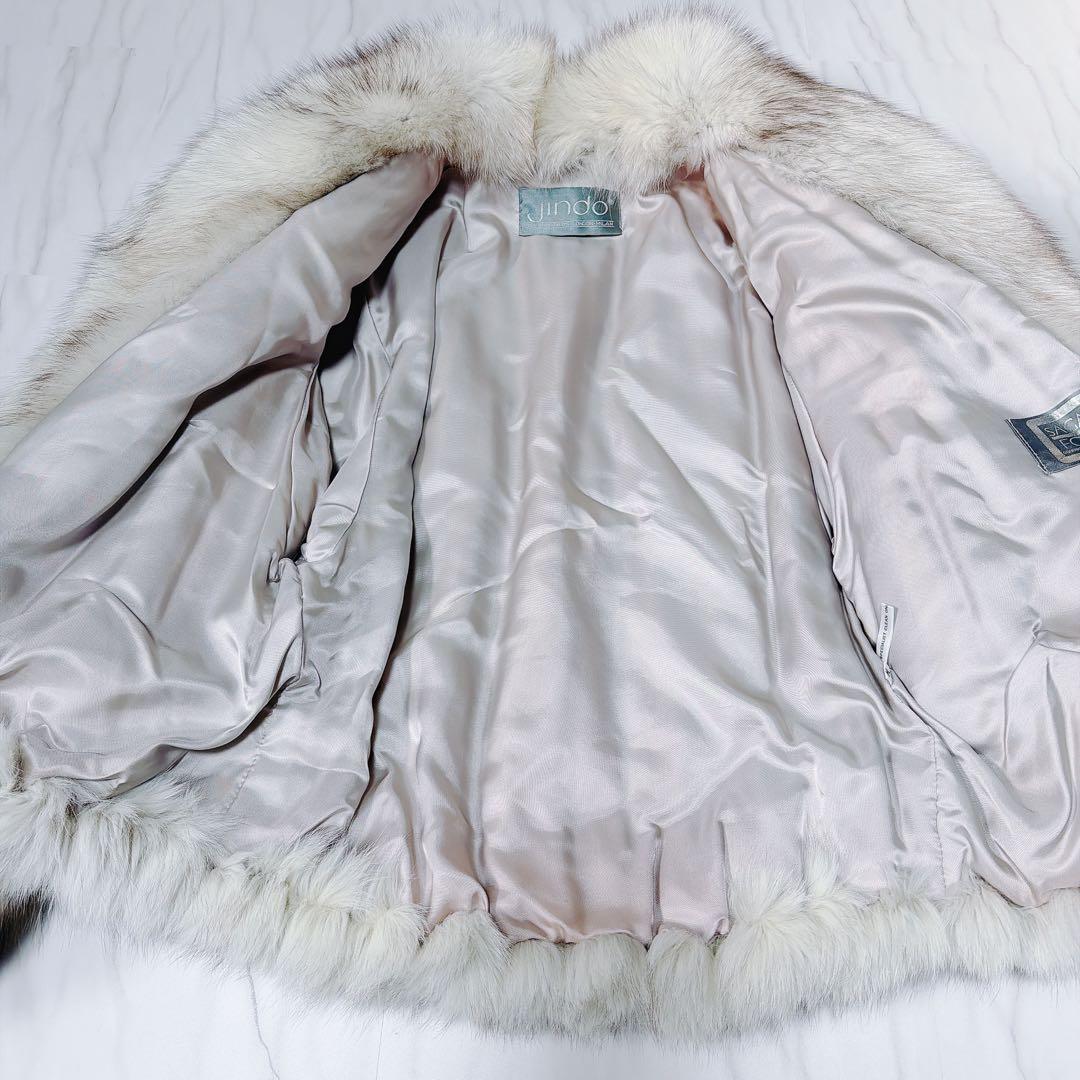 SAGA FOX 銀サガ フォックス 毛皮ファーコート ショールカラー 肉厚 M