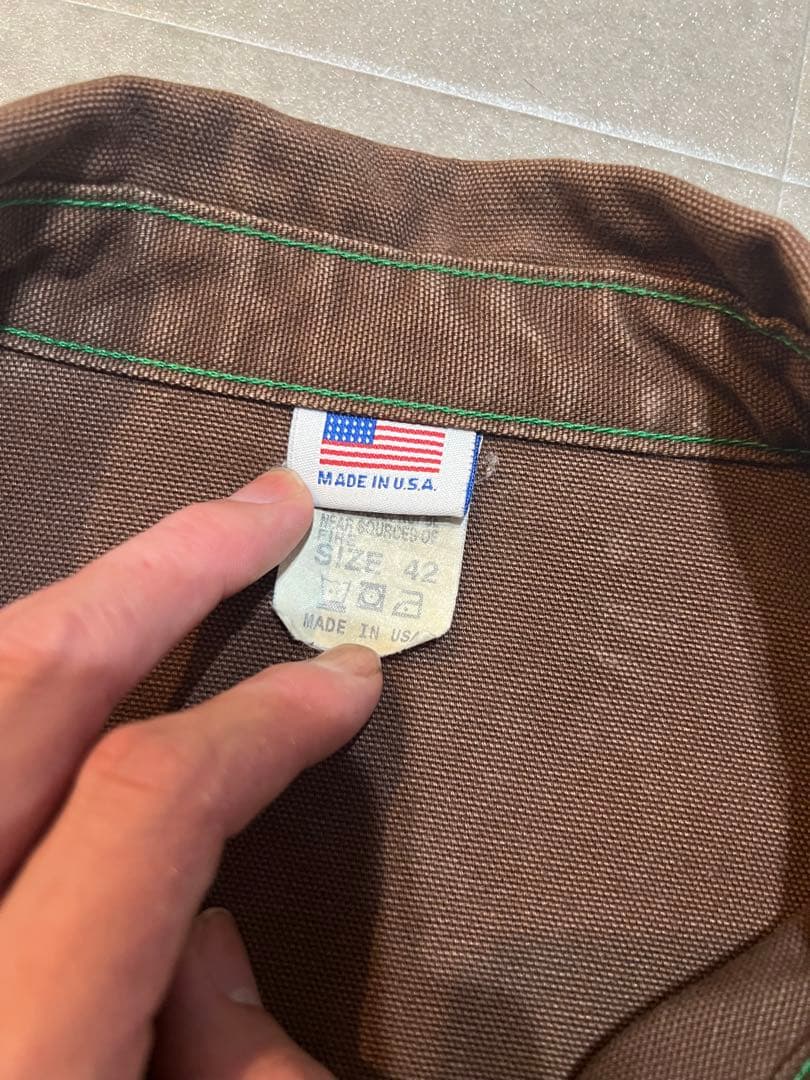 pointer ブラウン カバーオール サイズ42 ダック　アメカジ