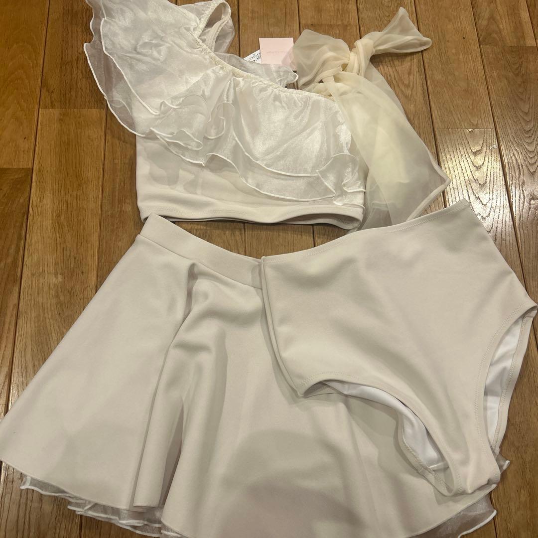 NICE CLAUP 水着 肩リボンワンショルダー 3点セット