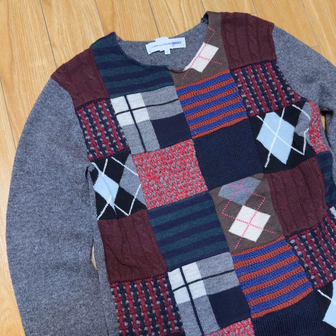 トップス COMME des GARCONS Shirt Patchwork Knit