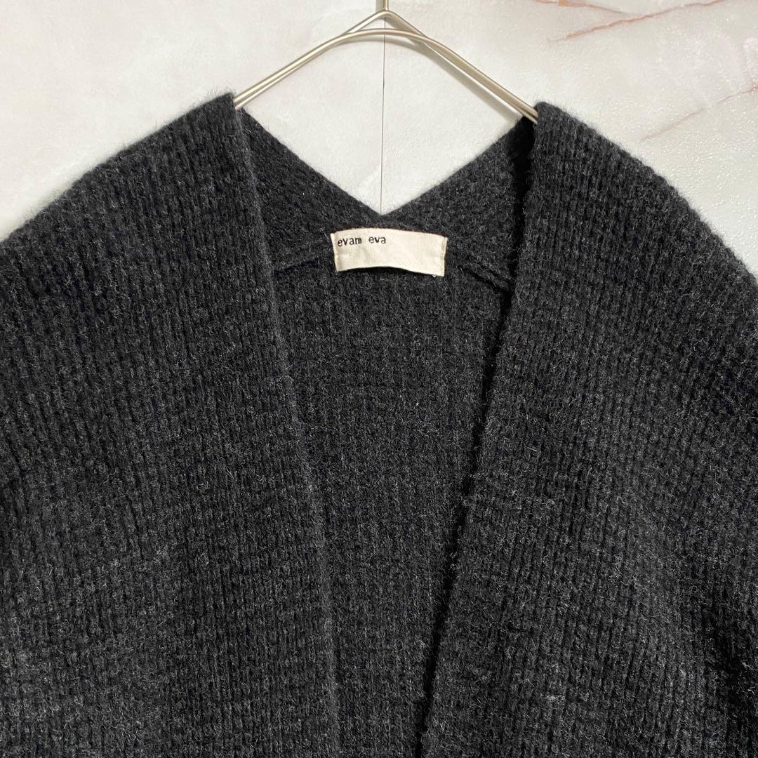 A18158 美品 エヴァムエヴァ ウールフォックスショートローブ チャコール