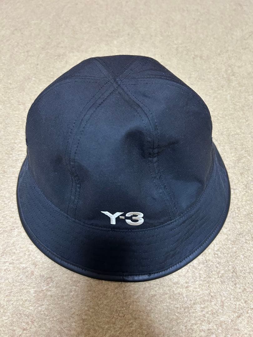 Y-3 バケットハット 黒 レザー