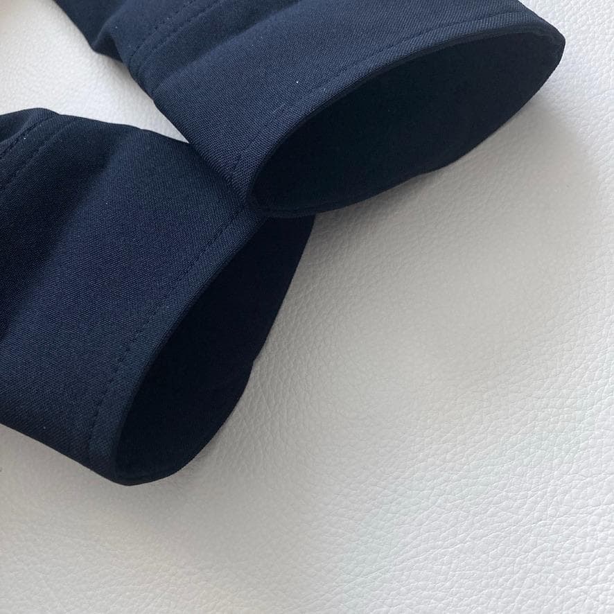 【大人気美品】SOEJU　ソフトオックスシャツワンピース ベルト付 ネイビー S