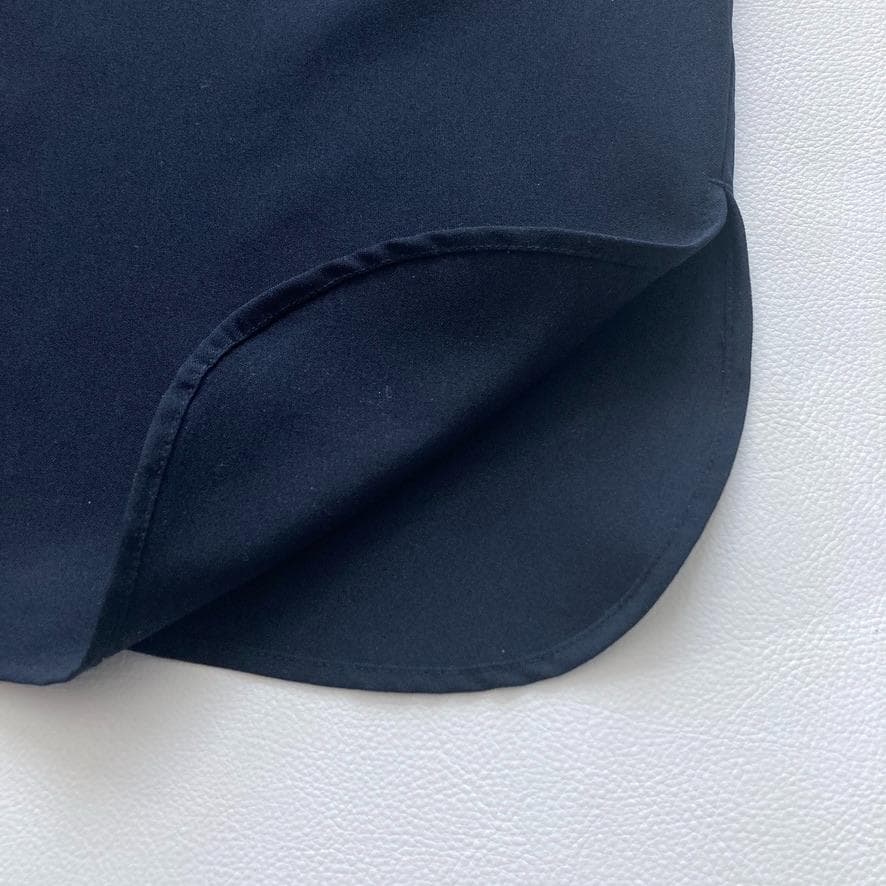 【大人気美品】SOEJU　ソフトオックスシャツワンピース ベルト付 ネイビー S