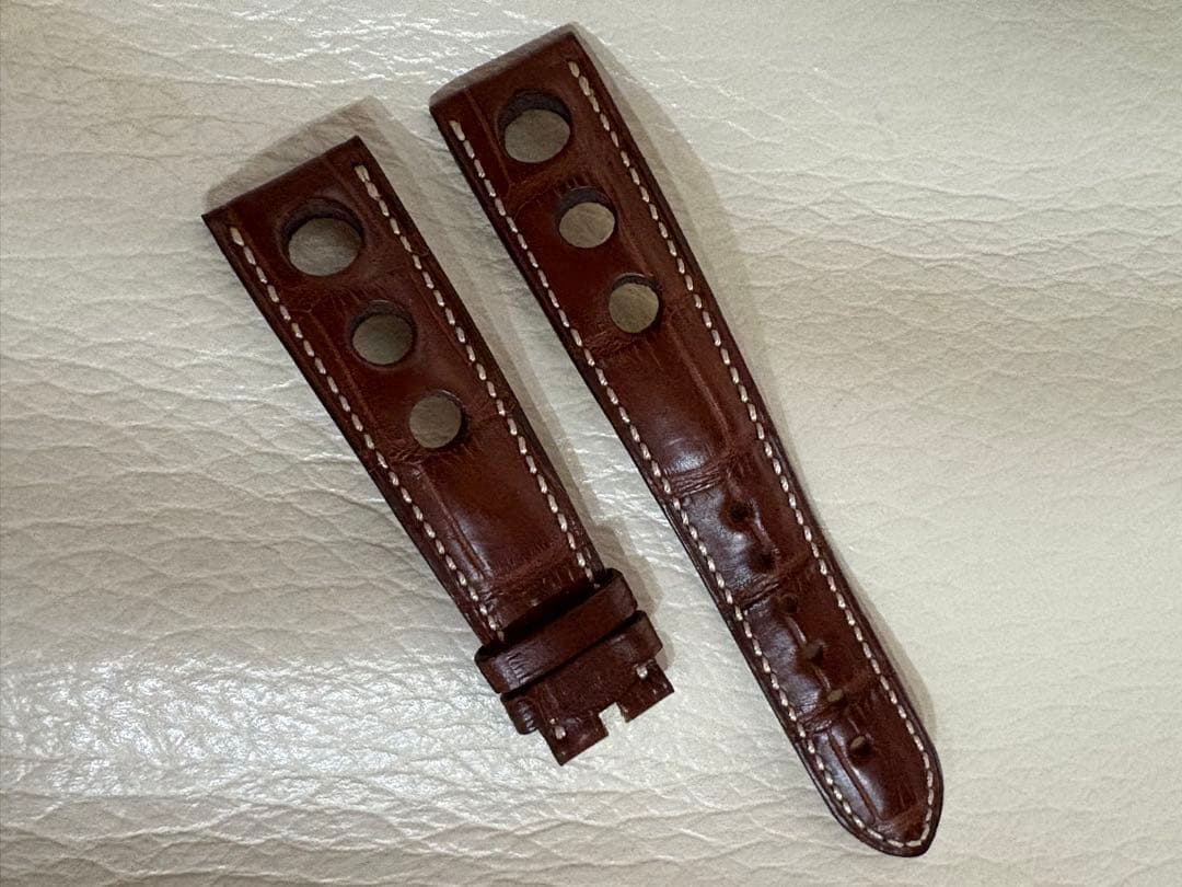 美品 正規純正 ショパール CHOPARD アリゲーターストラップ 茶19-16