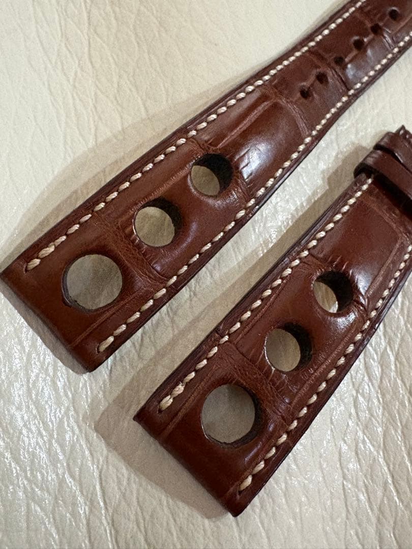 美品 正規純正 ショパール CHOPARD アリゲーターストラップ 茶19-16