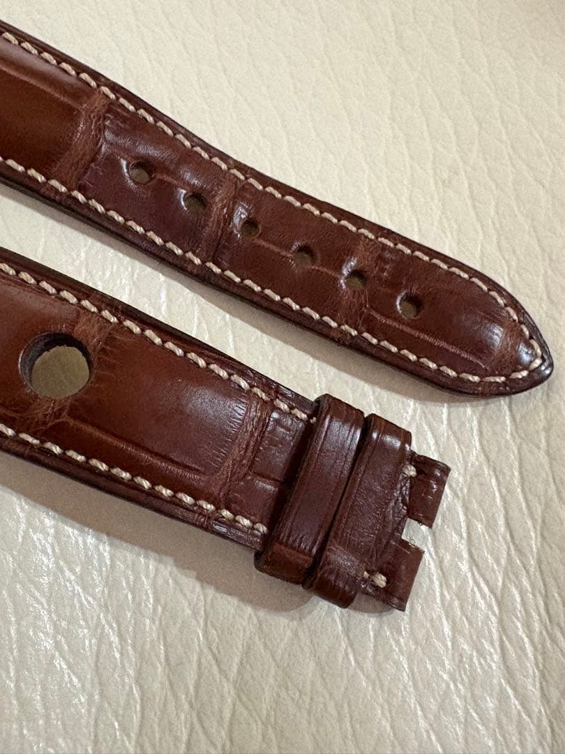 美品 正規純正 ショパール CHOPARD アリゲーターストラップ 茶19-16