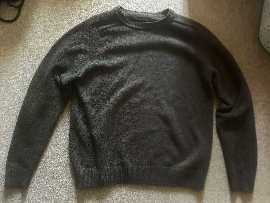 90s croft & barrow ダークブラウンニット Lサイズ　コットン