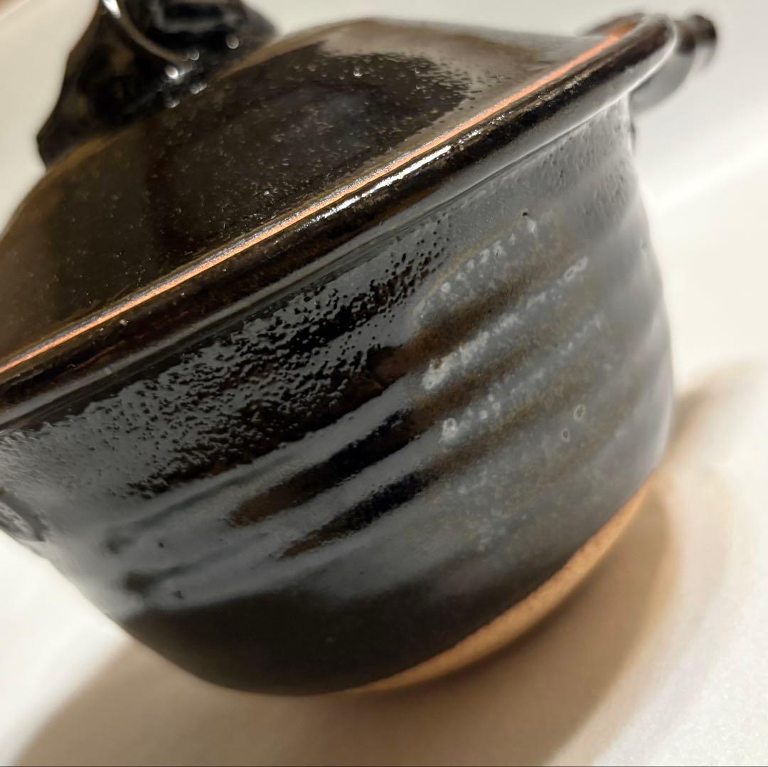 稲葉直人 黒織部 一人鍋 土鍋 キャセロール 1人鍋 陶芸 直人