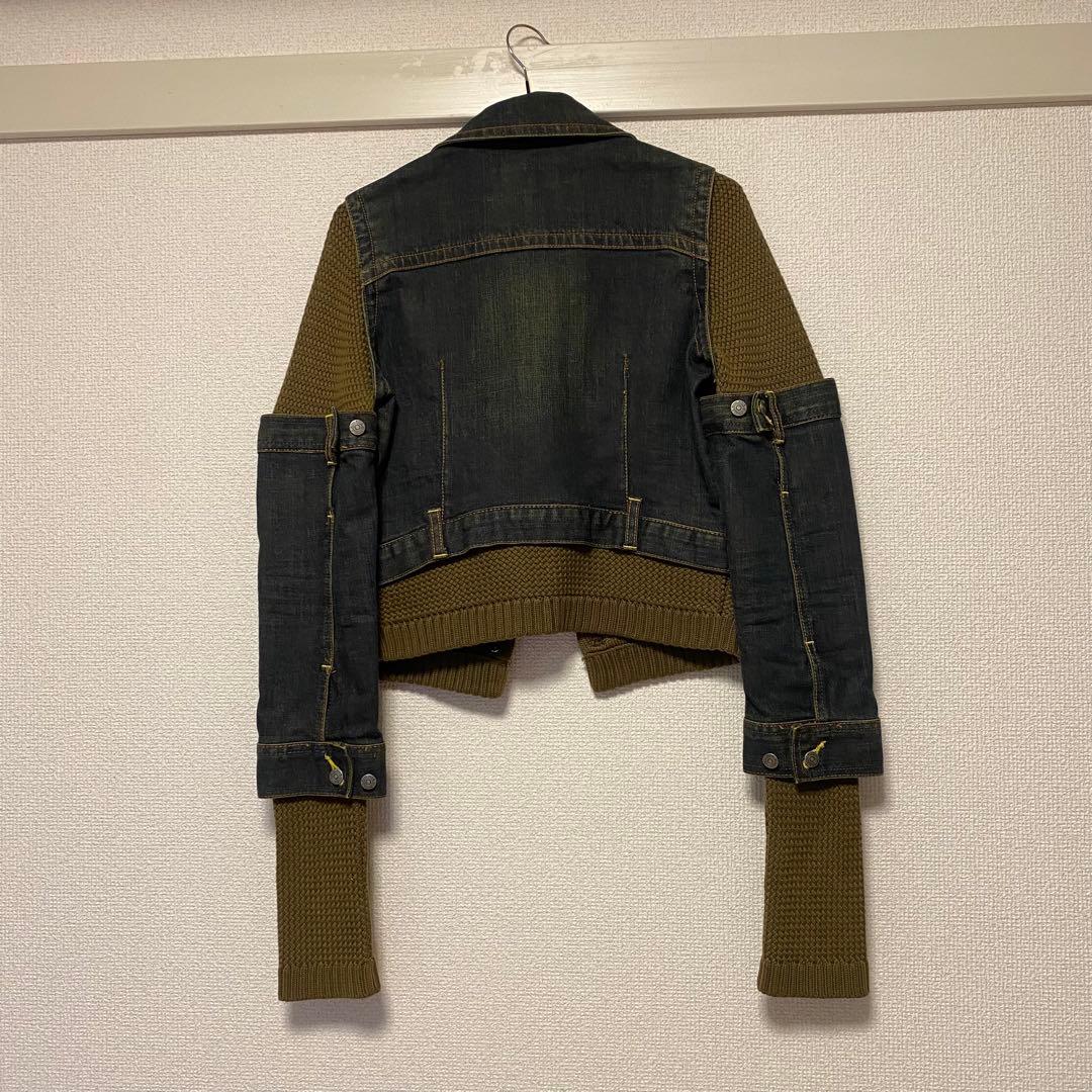 OAKLEY 異素材ドッキングジャケット　デニム　ニット　y2k 韓国　個性的