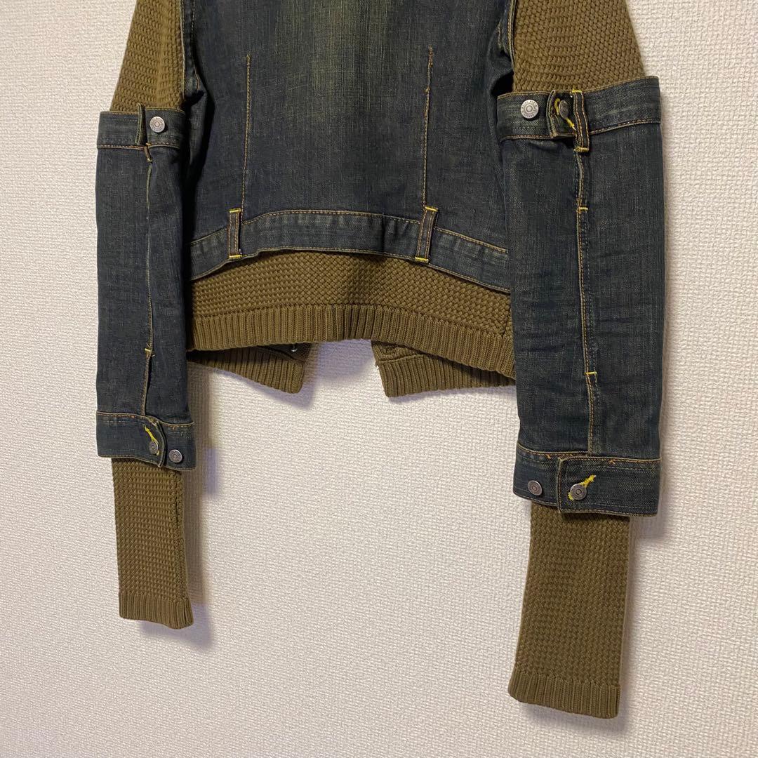 OAKLEY 異素材ドッキングジャケット　デニム　ニット　y2k 韓国　個性的