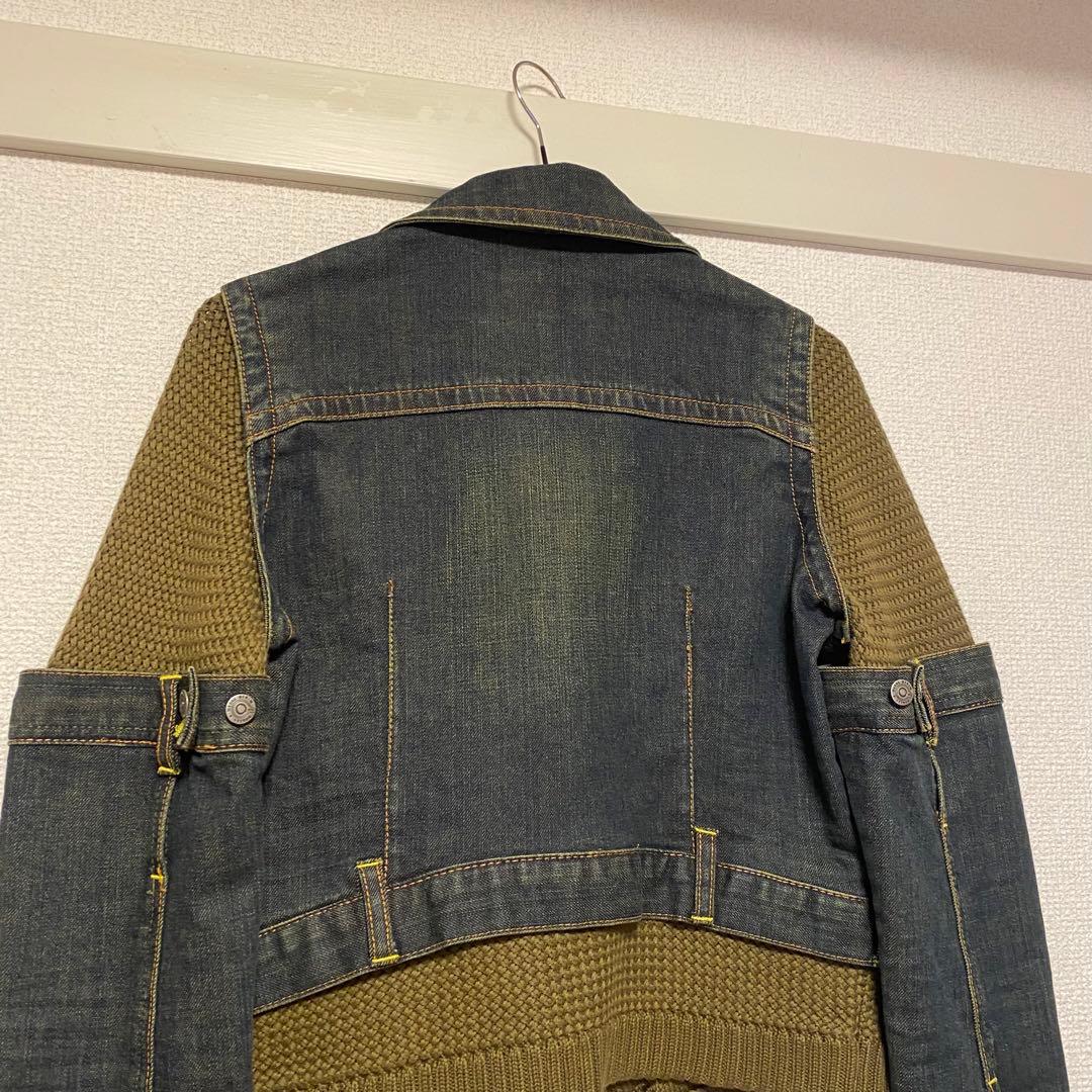 OAKLEY 異素材ドッキングジャケット　デニム　ニット　y2k 韓国　個性的