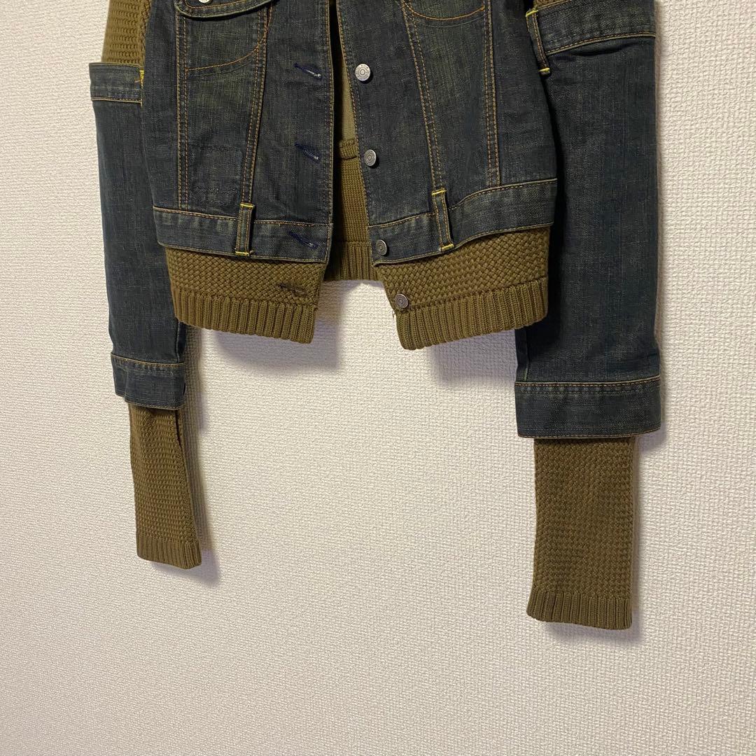 OAKLEY 異素材ドッキングジャケット　デニム　ニット　y2k 韓国　個性的