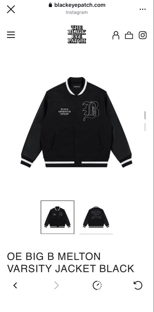 ジャケット・アウター OE BIG B MELTON VARSITY JACKET BLACK