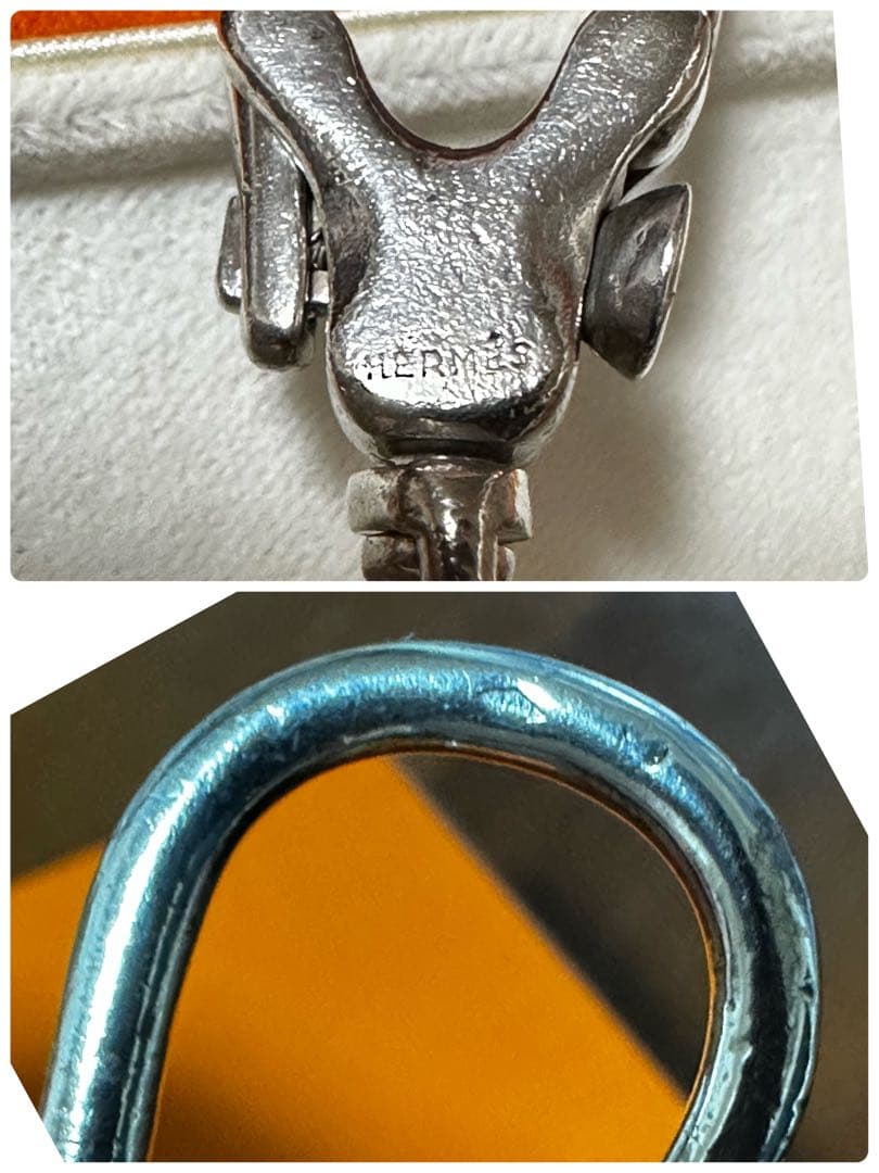 エルメス　ヴィンテージ　シェーヌダンクル　キーホルダー　キーリング　SV925