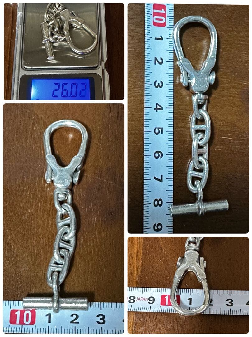 エルメス　ヴィンテージ　シェーヌダンクル　キーホルダー　キーリング　SV925